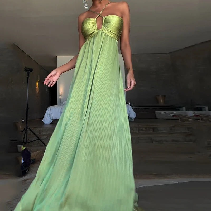 Sun Kissed Charm Backless Maxi Beach Dress
