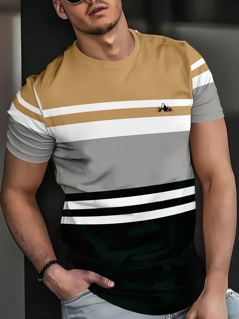 Men's Classic Striped Oversized Summer T-Shirt