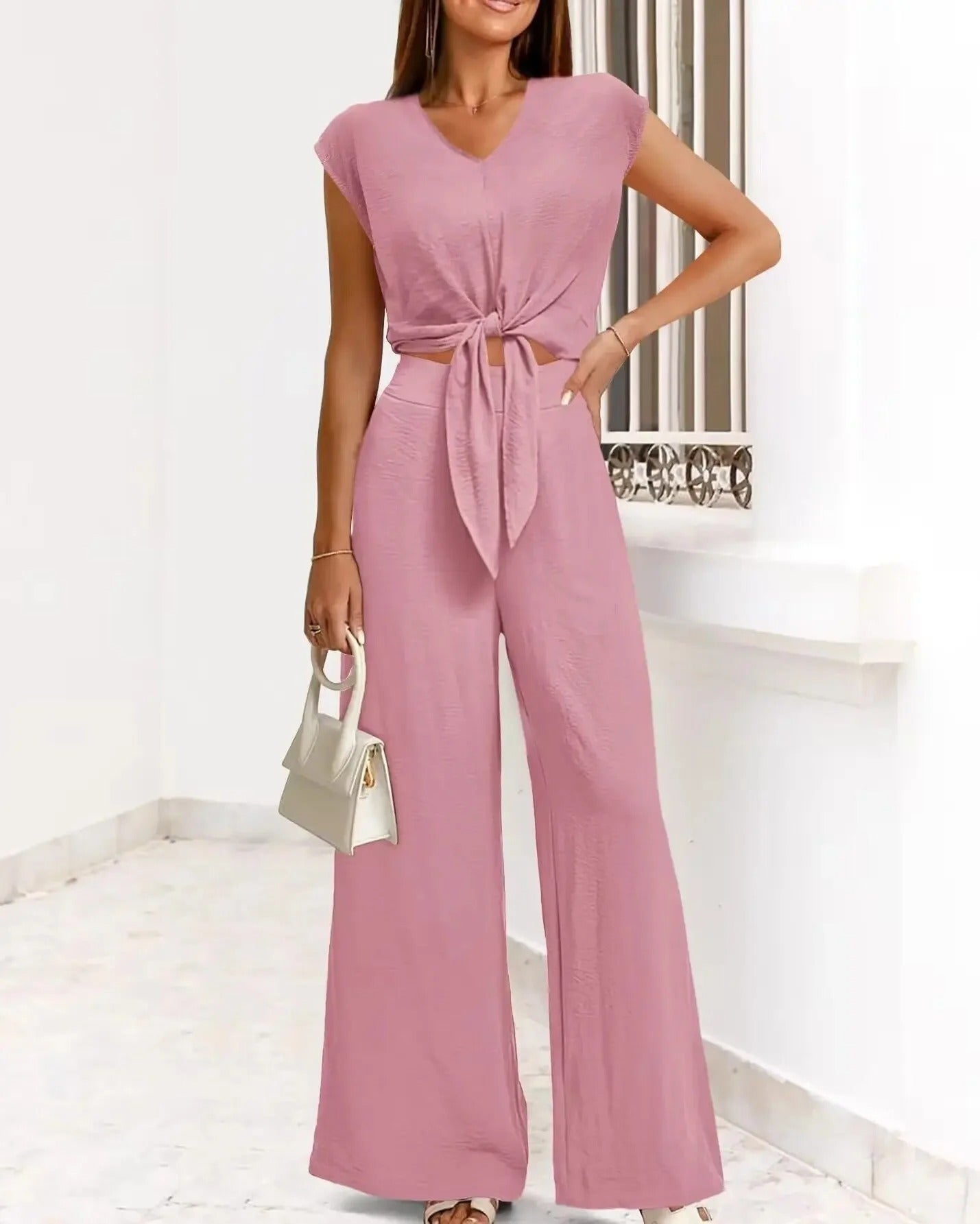 Women's Summer Belted 2-Piece Set