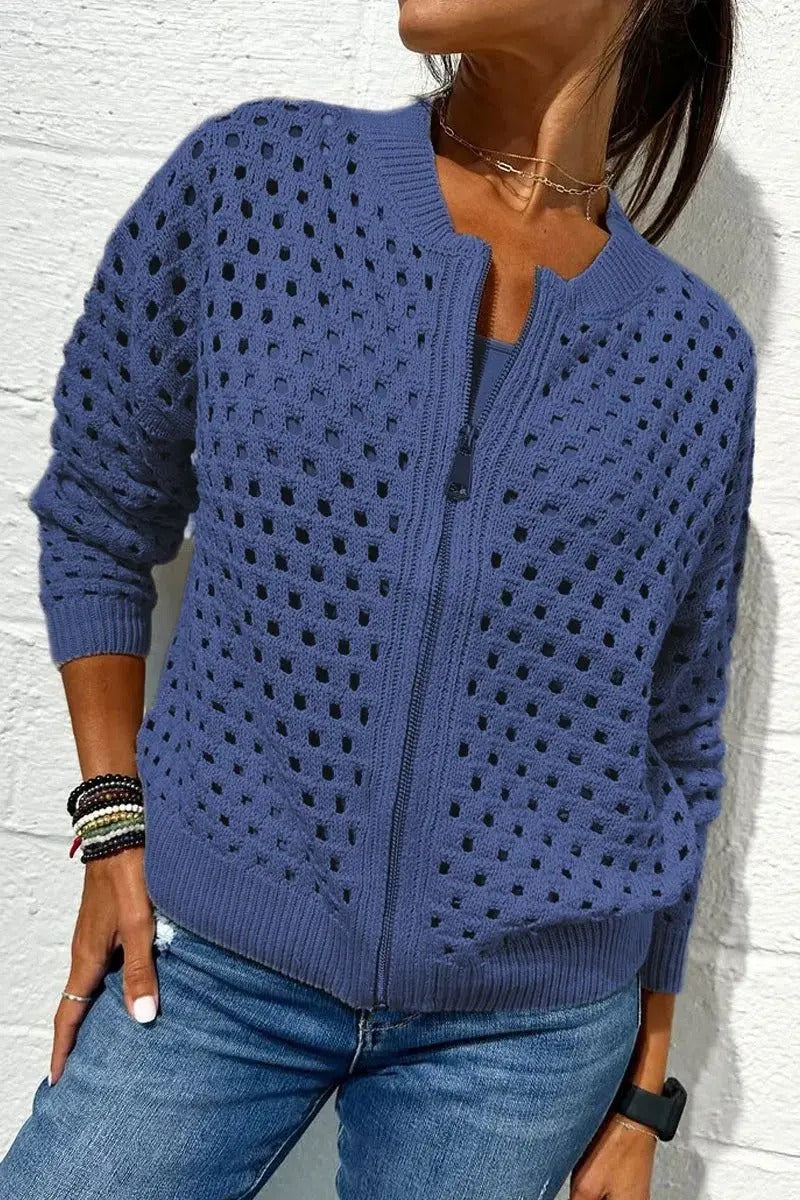 Black Mesh Knit Jacket