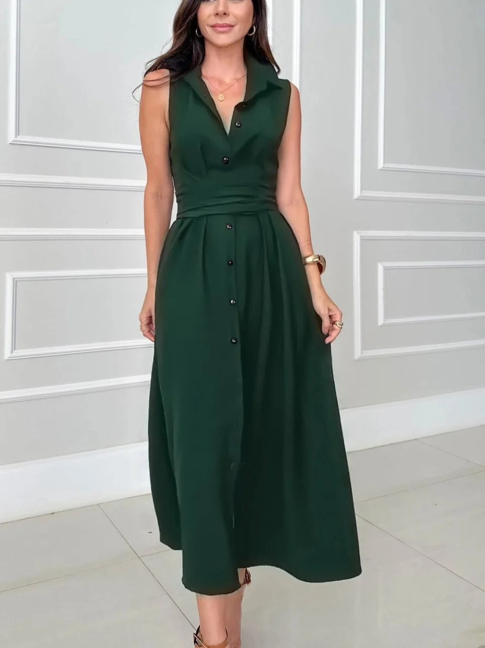 White Lace-Up Maxi Dress