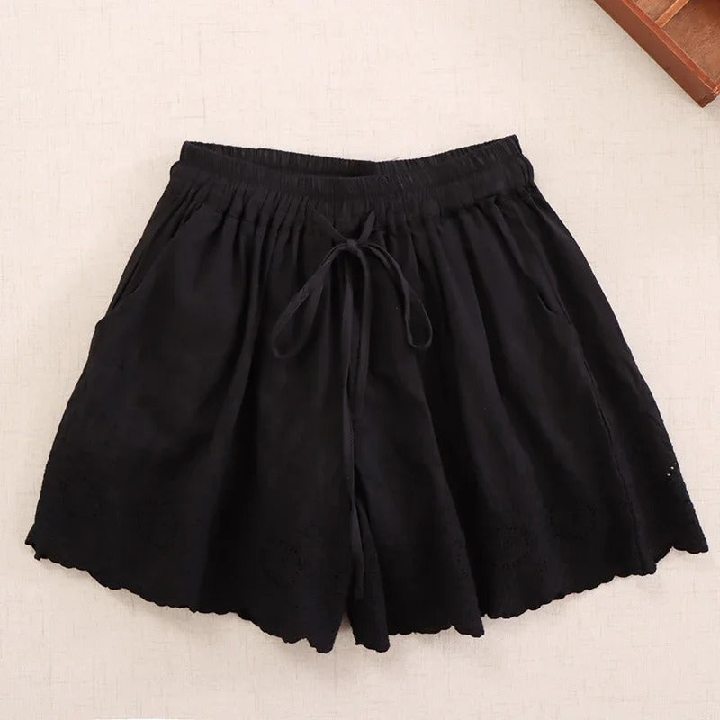 Sweet Mori Girl Embroidered Shorts