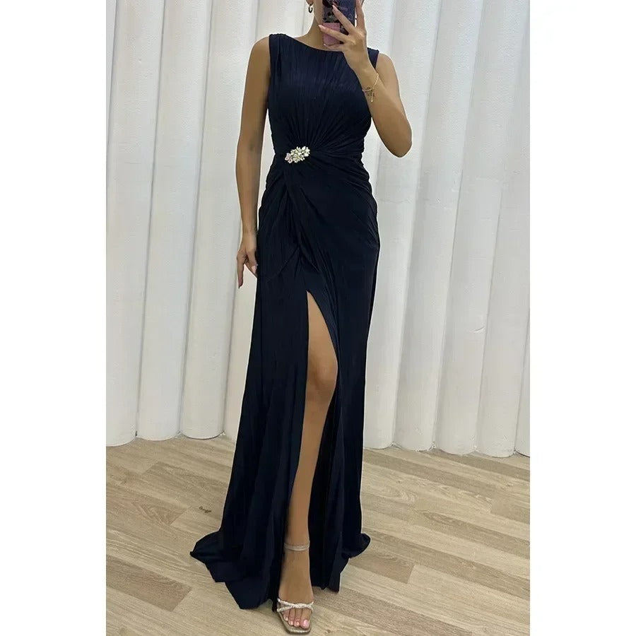 Elegant Sleeveless Slim Empire Dress