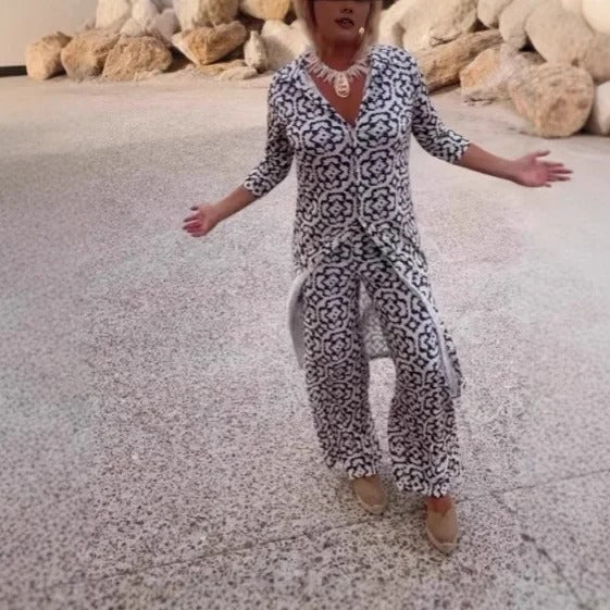 Spring Oversized Print Suit Set