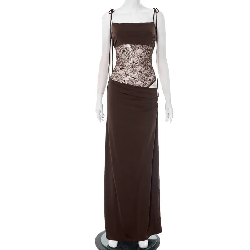 Tuularose Lace Backless Maxi Dress