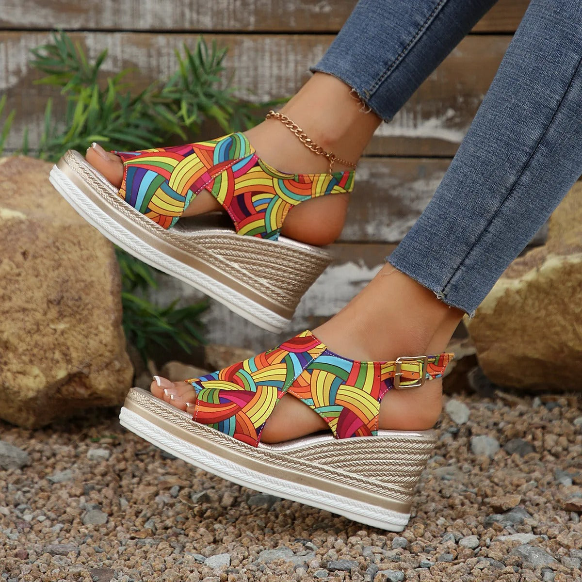 Hemp Rope Wedge Sandals