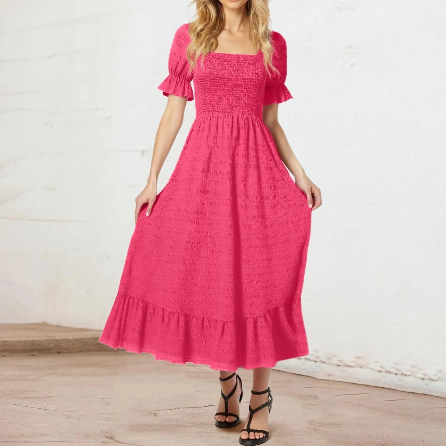 Summer Breeze Ruffle Maxi Dress