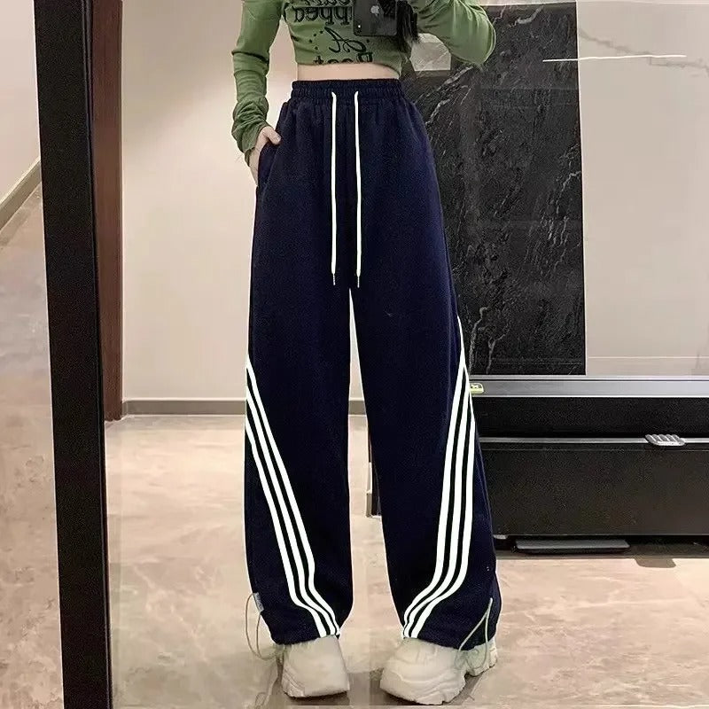 Retro Slim Wide-Leg Casual Sweatpants