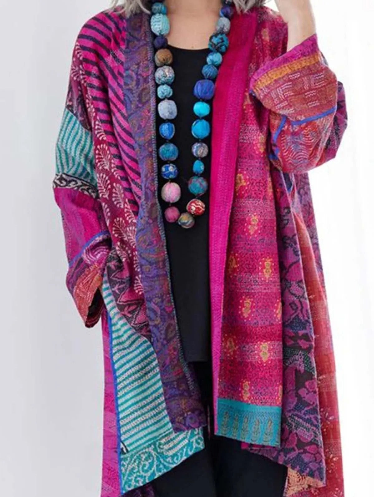 Tribal Print Oversized Y2K Cardigan for Women