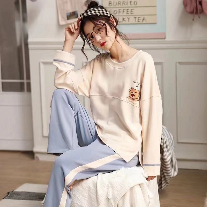 Spring And Autumn Pajamas Women''S Long Sleeve Pure Cotton Leisure Home Clothes Rich Allure