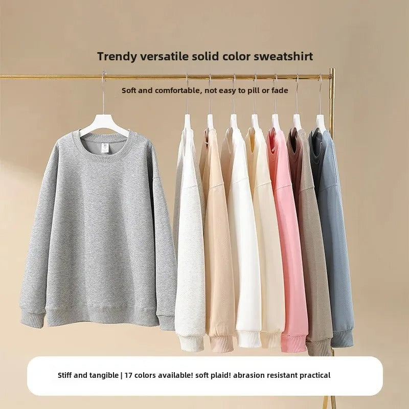 Casual Loose Fit Round Neck Sweatshirt