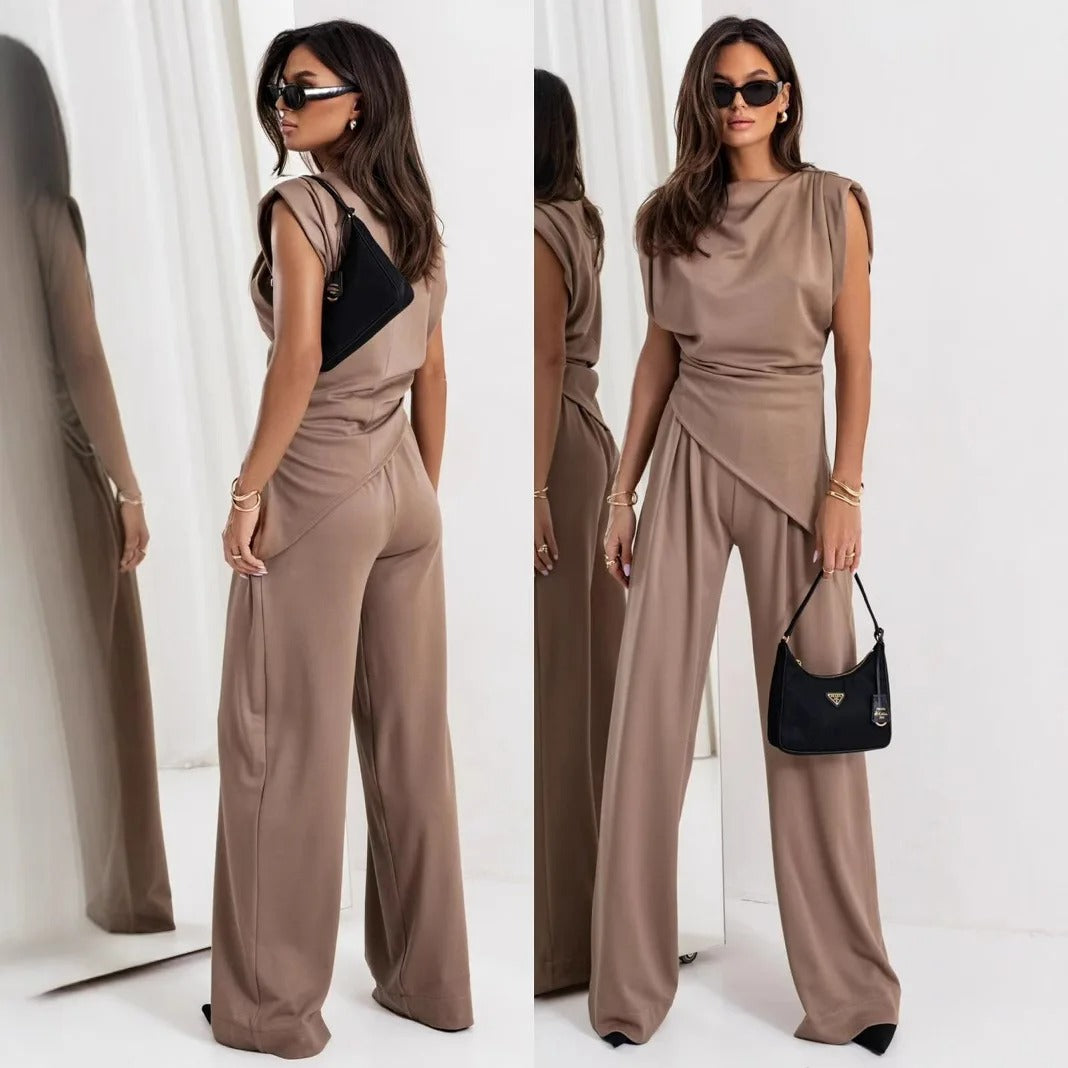Women’s Off-Shoulder Wide-Leg Two-Piece Dress Set