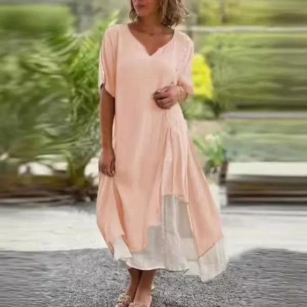 Layered Charm V-Neck Midi