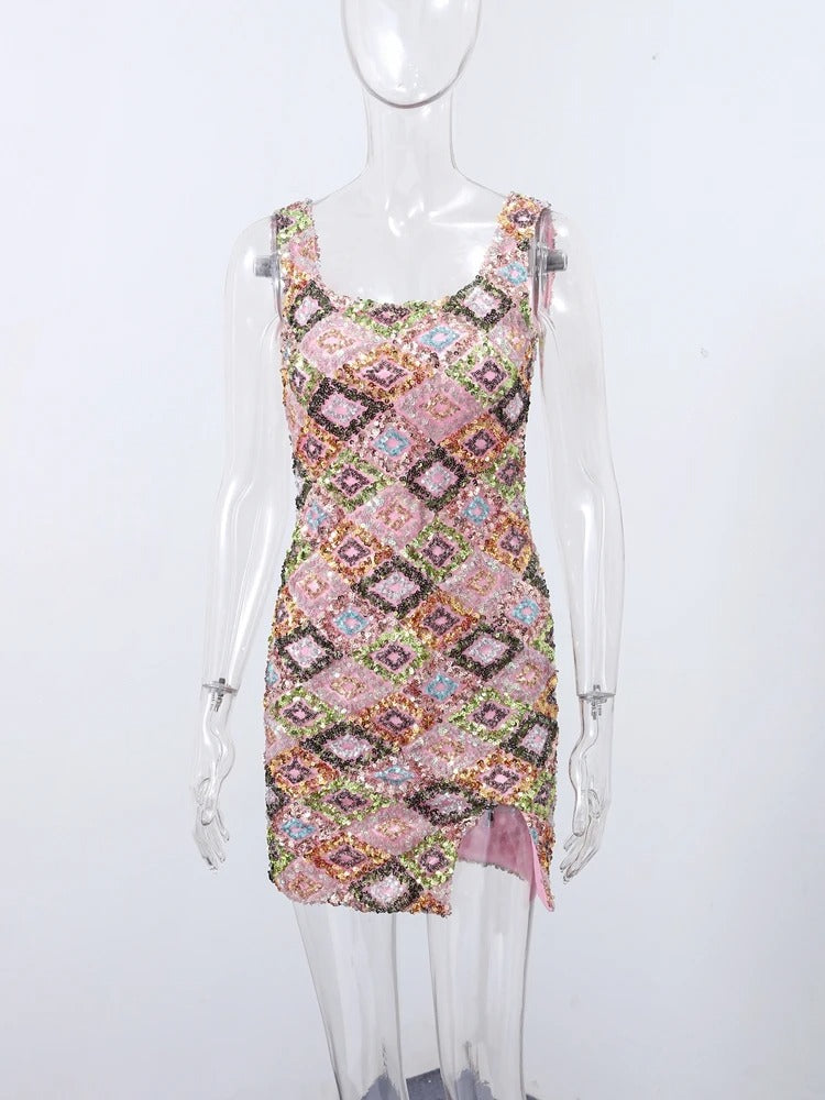 Glam Sparkle Sequined Mini Dress