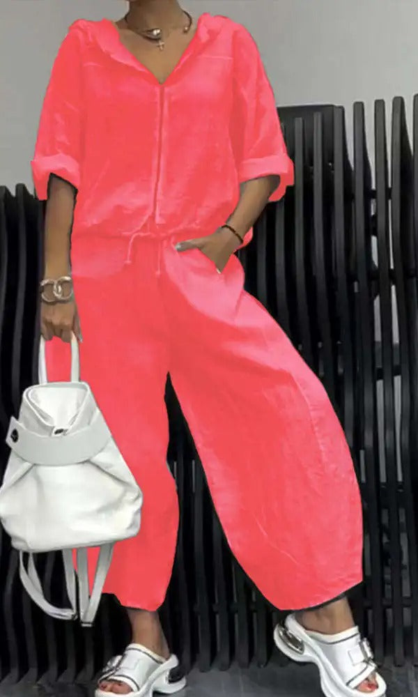 Casual Cotton Linen Two-Piece Set