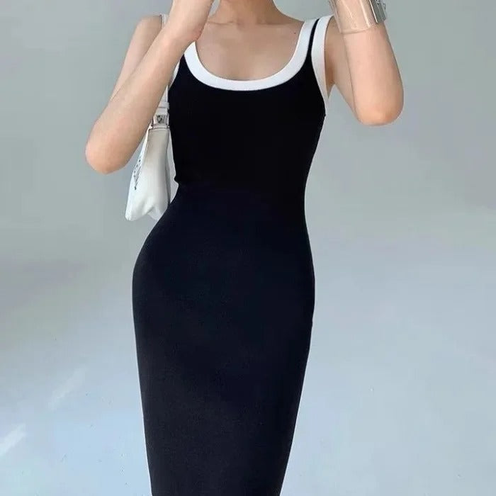 Stylish Black Knit Summer Dress