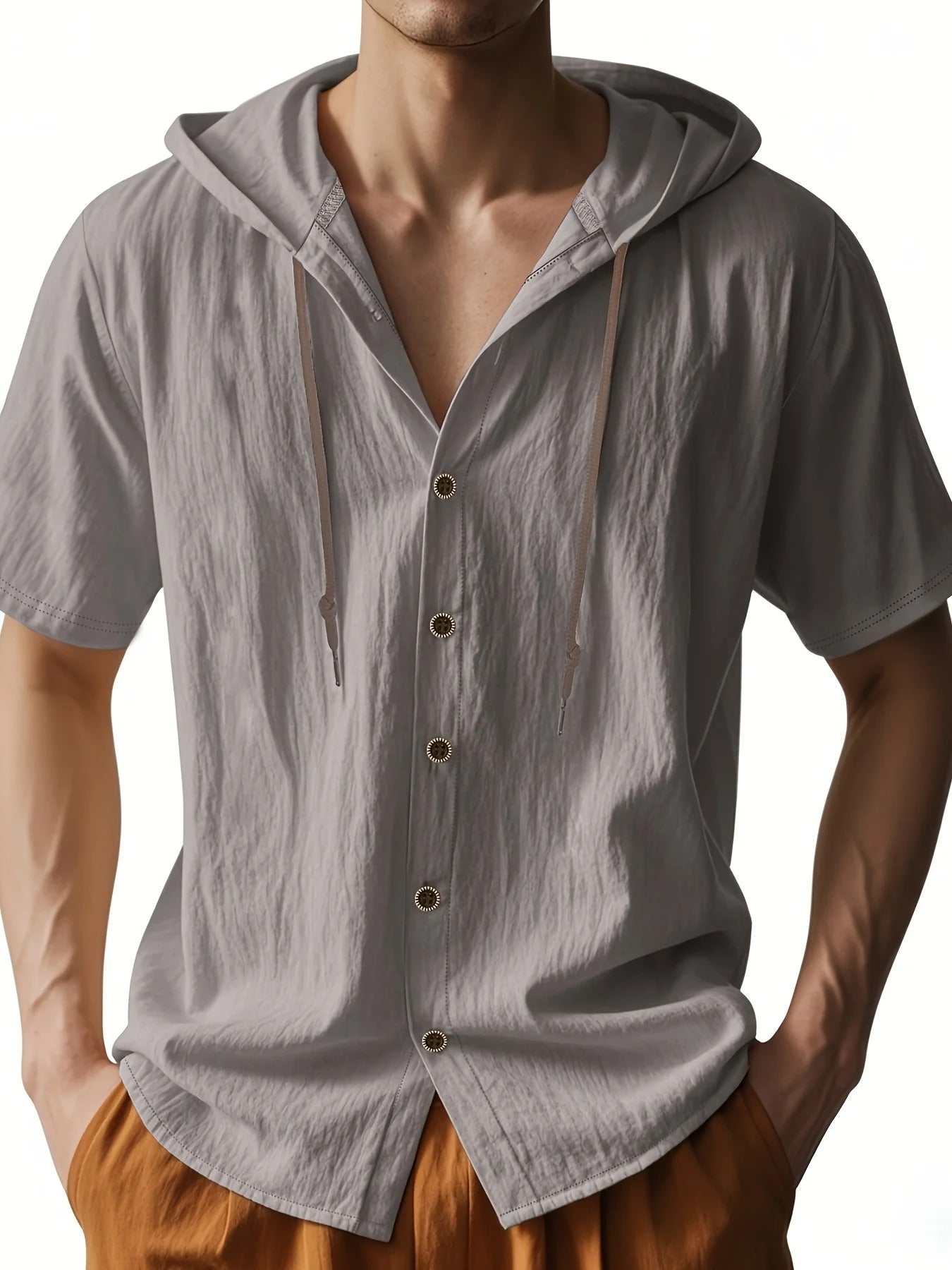 Lightweight Linen Hooded Summer Shirt