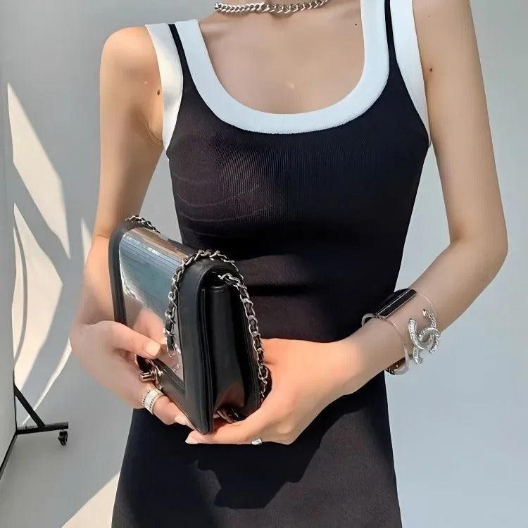 Stylish Black Knit Summer Dress