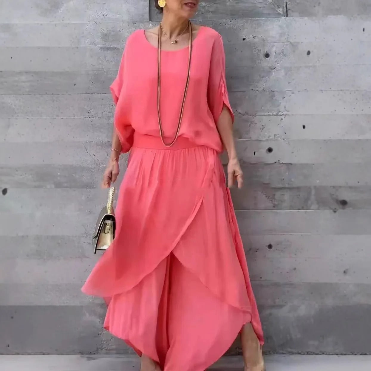 Graceful Flow Chiffon Pant Set