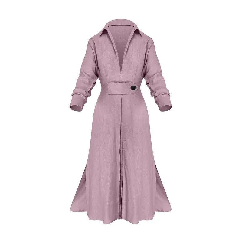 Elegance Defined Lapel Office Maxi Dress