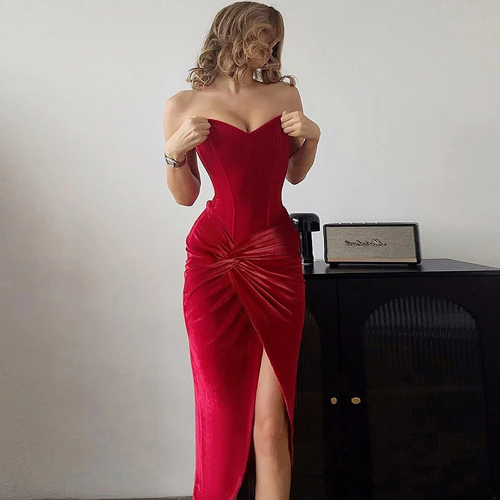 Tuularose Retro Luxe Slit Dress