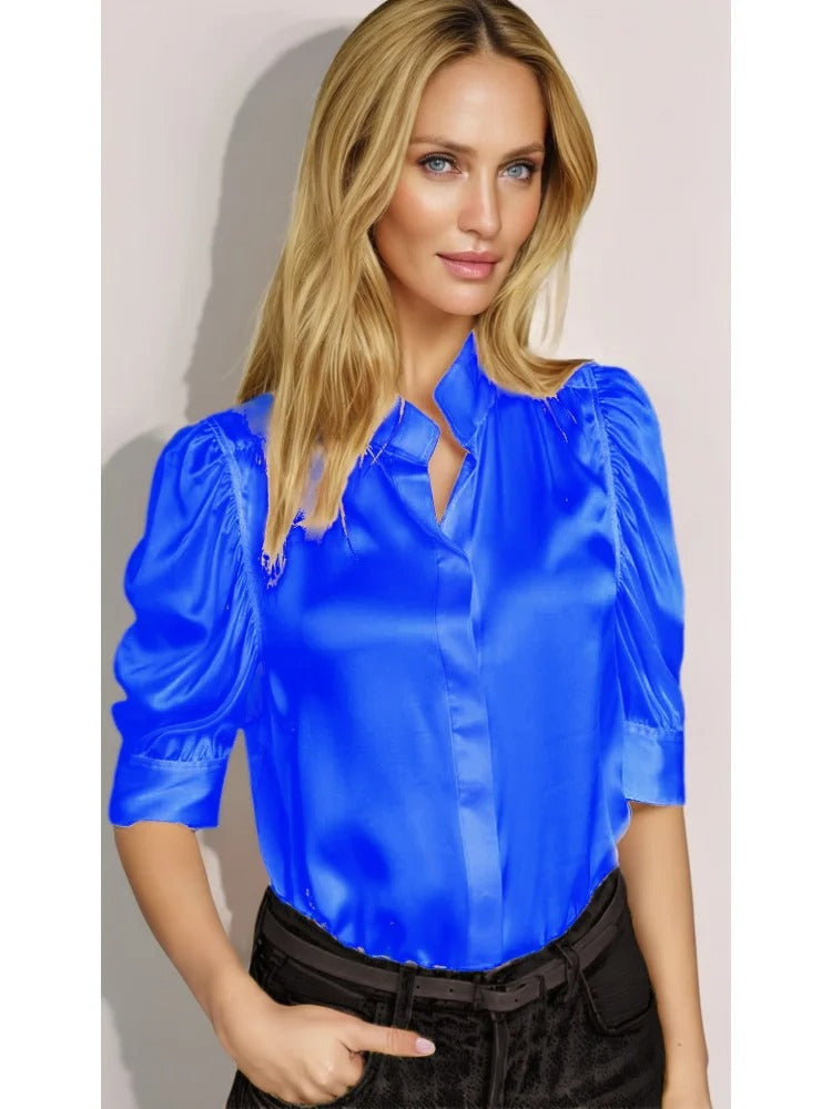 Satin Breeze Casual Blouse