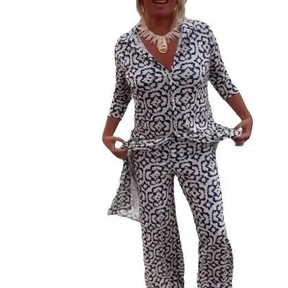 Spring Oversized Print Suit Set