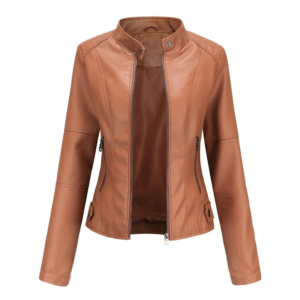 Vero Edge Slim Fit Leather Motorcycle Jacket