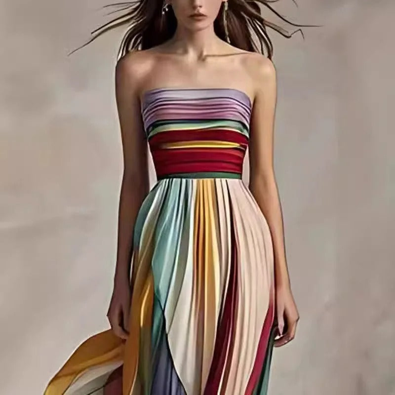 Chic Silk Strapless Ruched Evening Dress