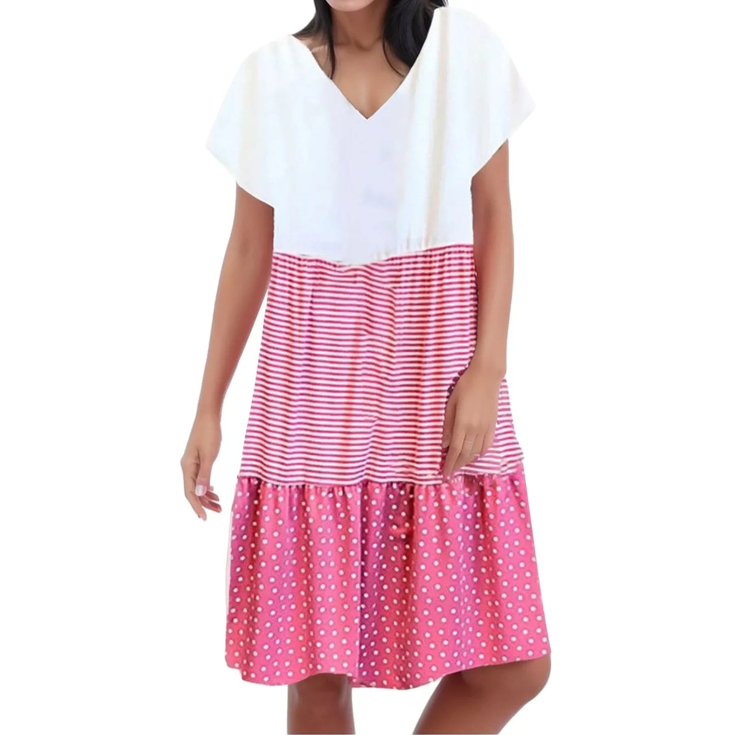 Retro Charm Stripe & Dot Dress