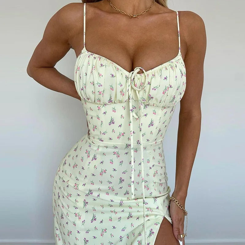 Elegant Floral Beach Bodycon Dress