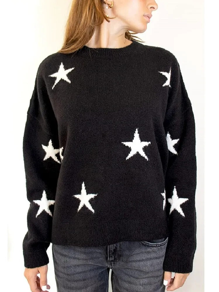 Turtleneck Letter Print Loose Sweater