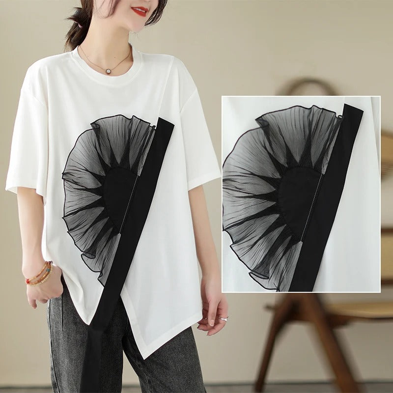 Ruffle Charm Loose Tee