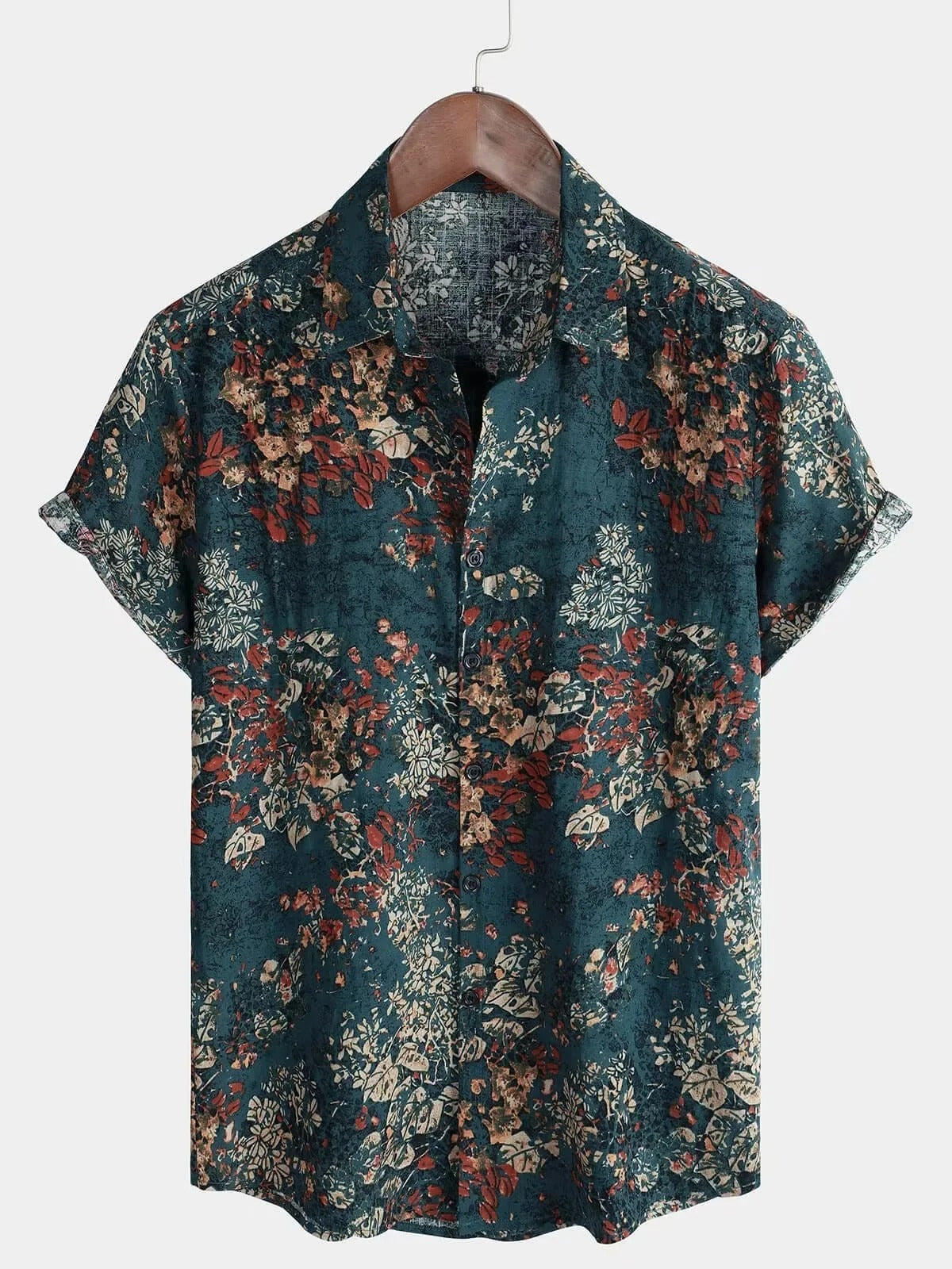 Trendy Beachwear Floral Print Shirt