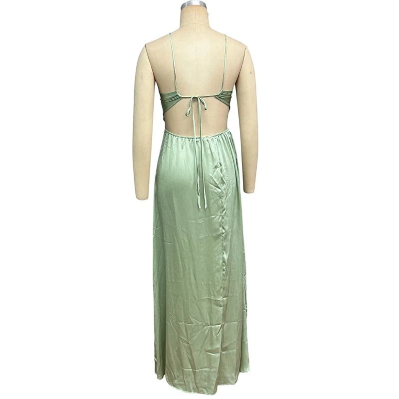 Sun Kissed Charm Backless Maxi Beach Dress