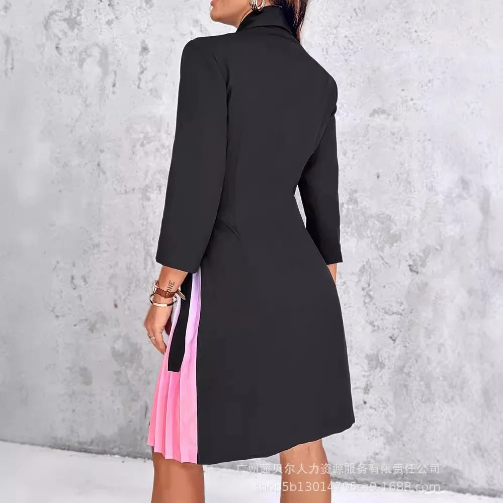 Printed Lace-Up A-Line Midi Dress