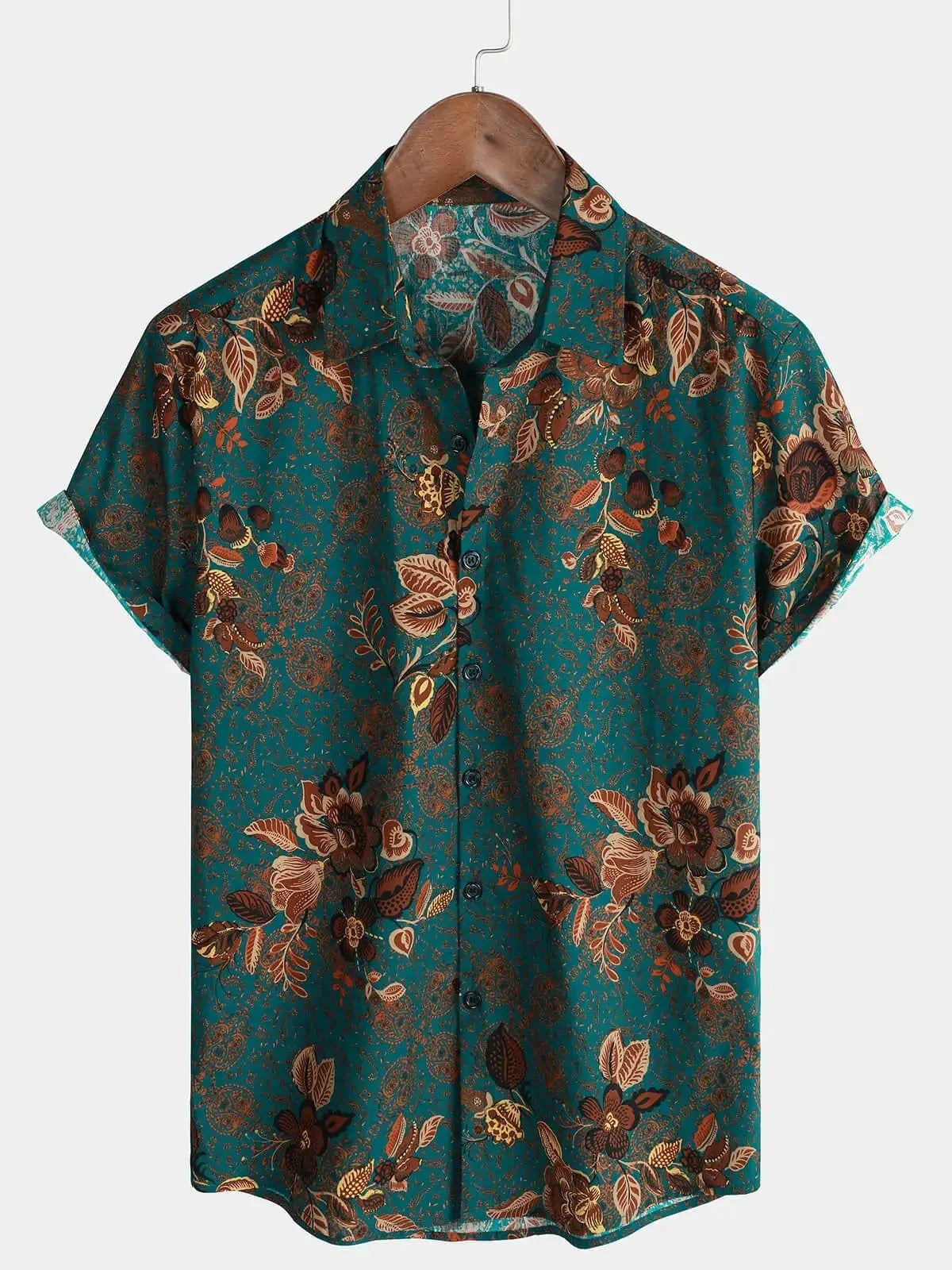 Trendy Beachwear Floral Print Shirt