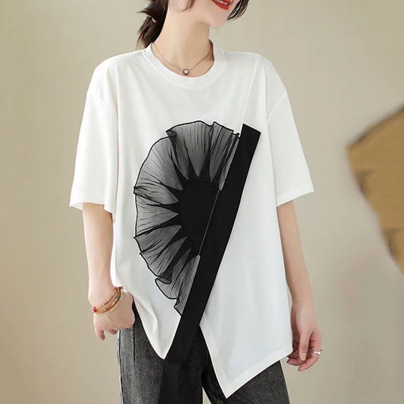 Ruffle Charm Loose Tee