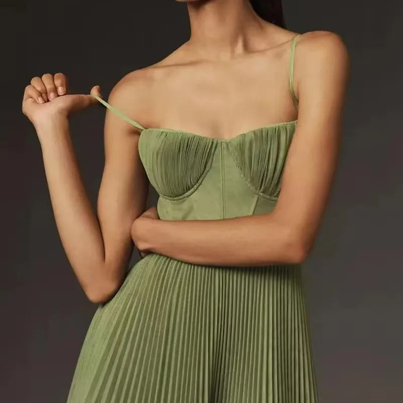 Sexy Strapless Pleated A-Line Dress
