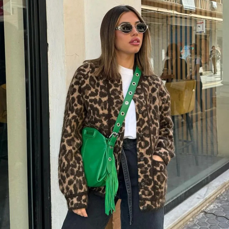 Chic Leopard Print Jacket