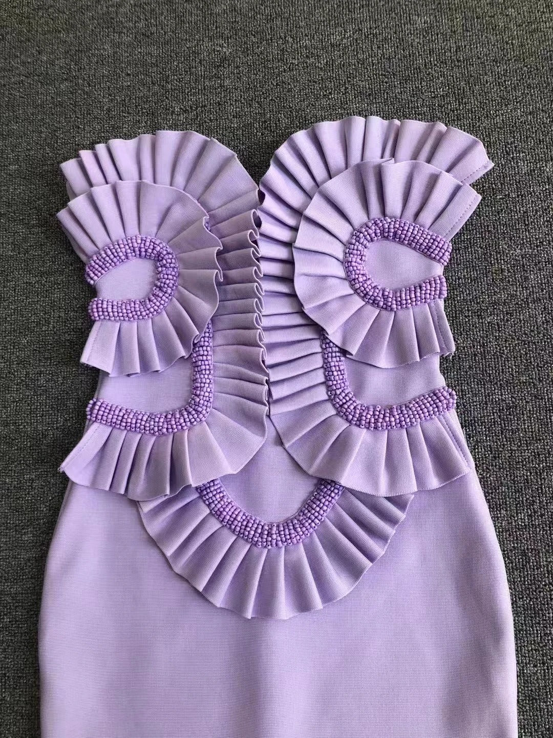 Lavender Strapless Bandage Dress