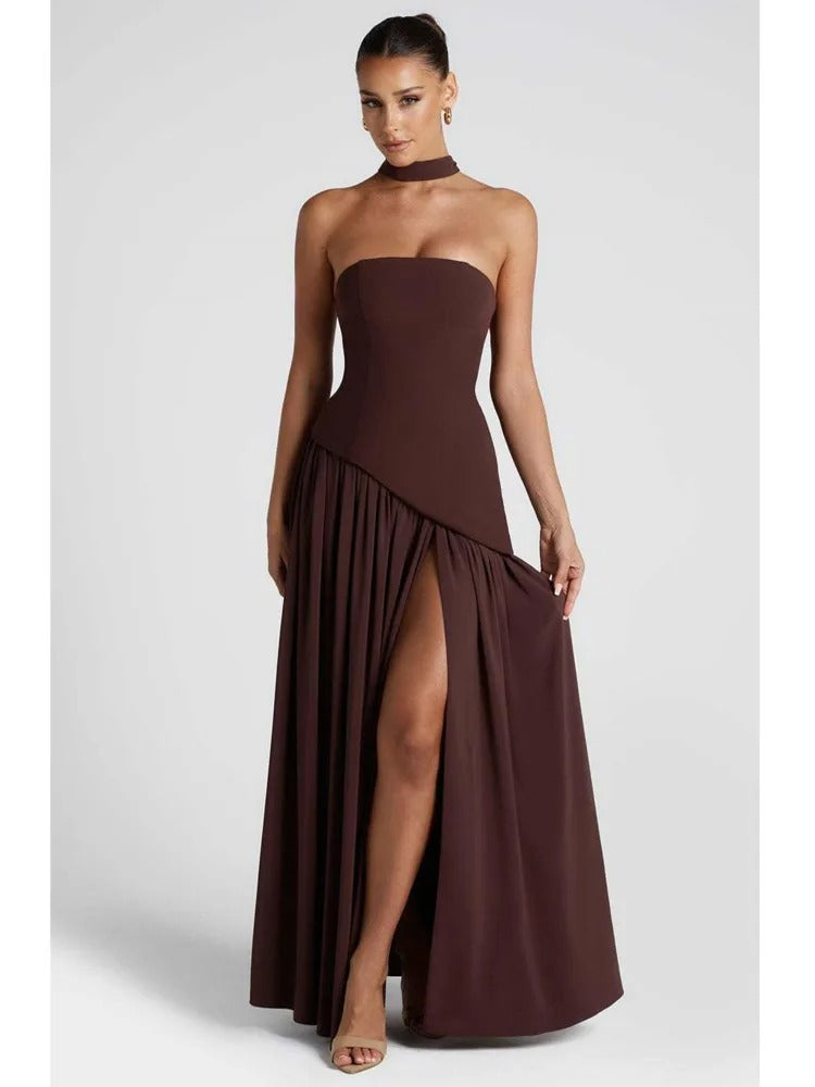 Midnight Charm Strapless Party Dress