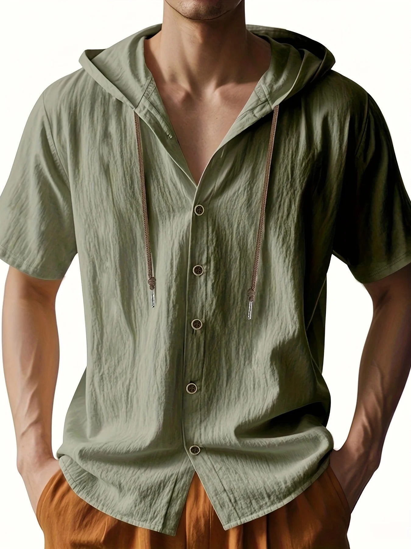 Lightweight Linen Hooded Summer Shirt