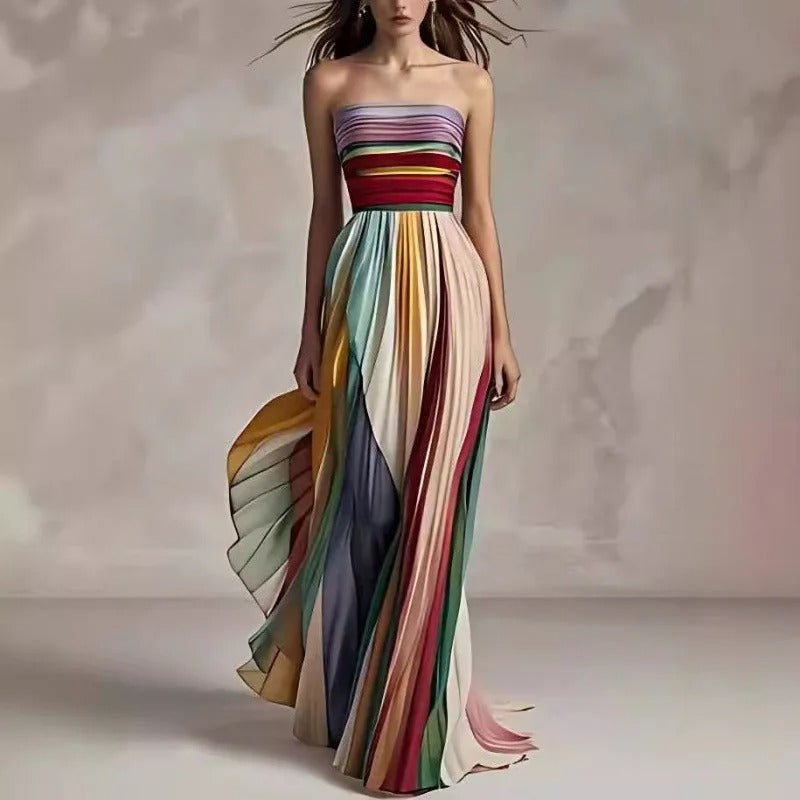 Chic Silk Strapless Ruched Evening Dress