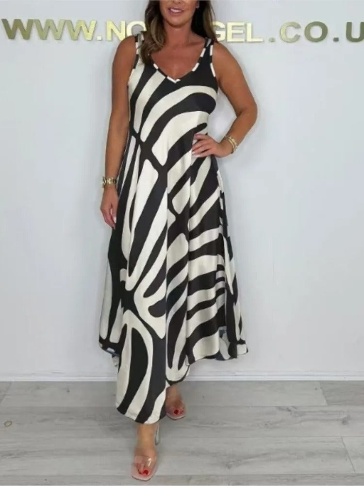 Sun-Kissed Loose Fit A-Line Dress