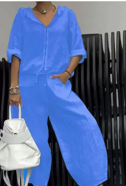 Casual Cotton Linen Two-Piece Set