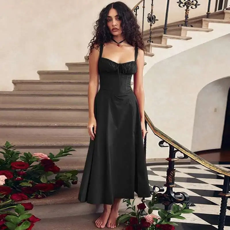 Sleek Spaghetti Strap Bodycon Midi Dress