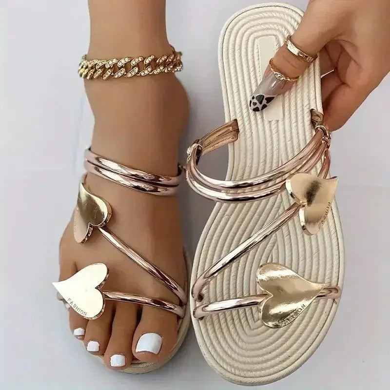 Golden Heart Soft Sole Sandals