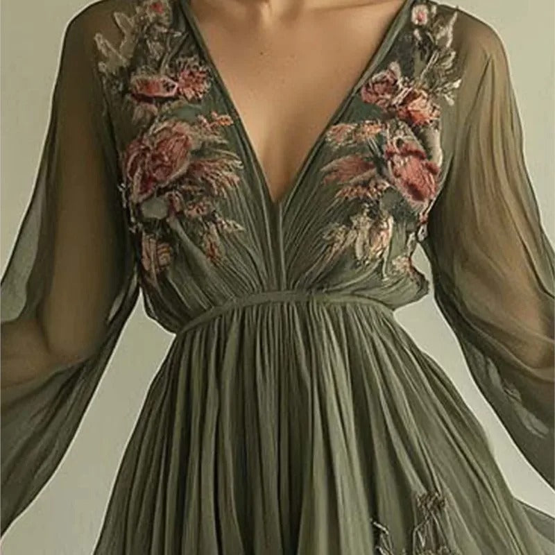 Boho Beauty V-Neck Maxi Dress