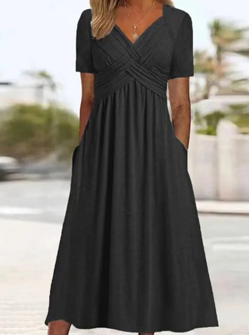 Fashion V Neck Elegant Casual Holiday Beach Dresses